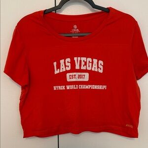 Virus Red Las Vegas HYROX Graphic Crop Tee